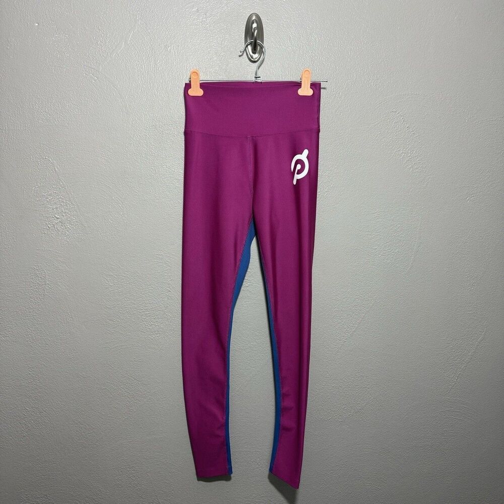 Peloton Show Up Rib Leggings Hot Pink Sz M Pink Blue Bike Running Athletic